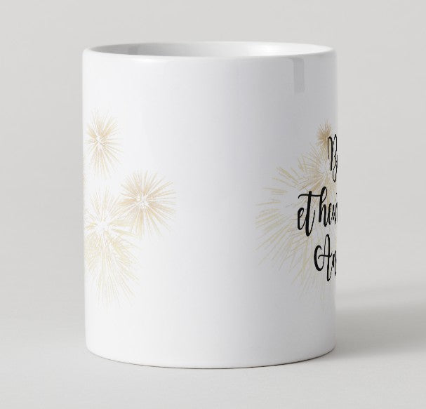 Mug "Bonne Année" et feux d'artifices dorés