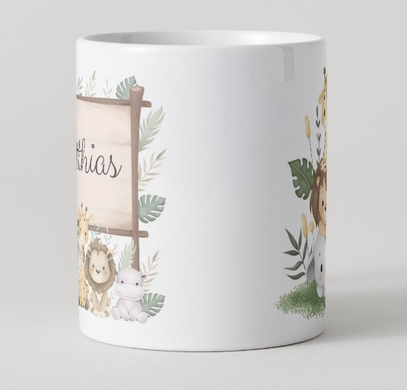 Mug pour enfant - avec prénom et animaux