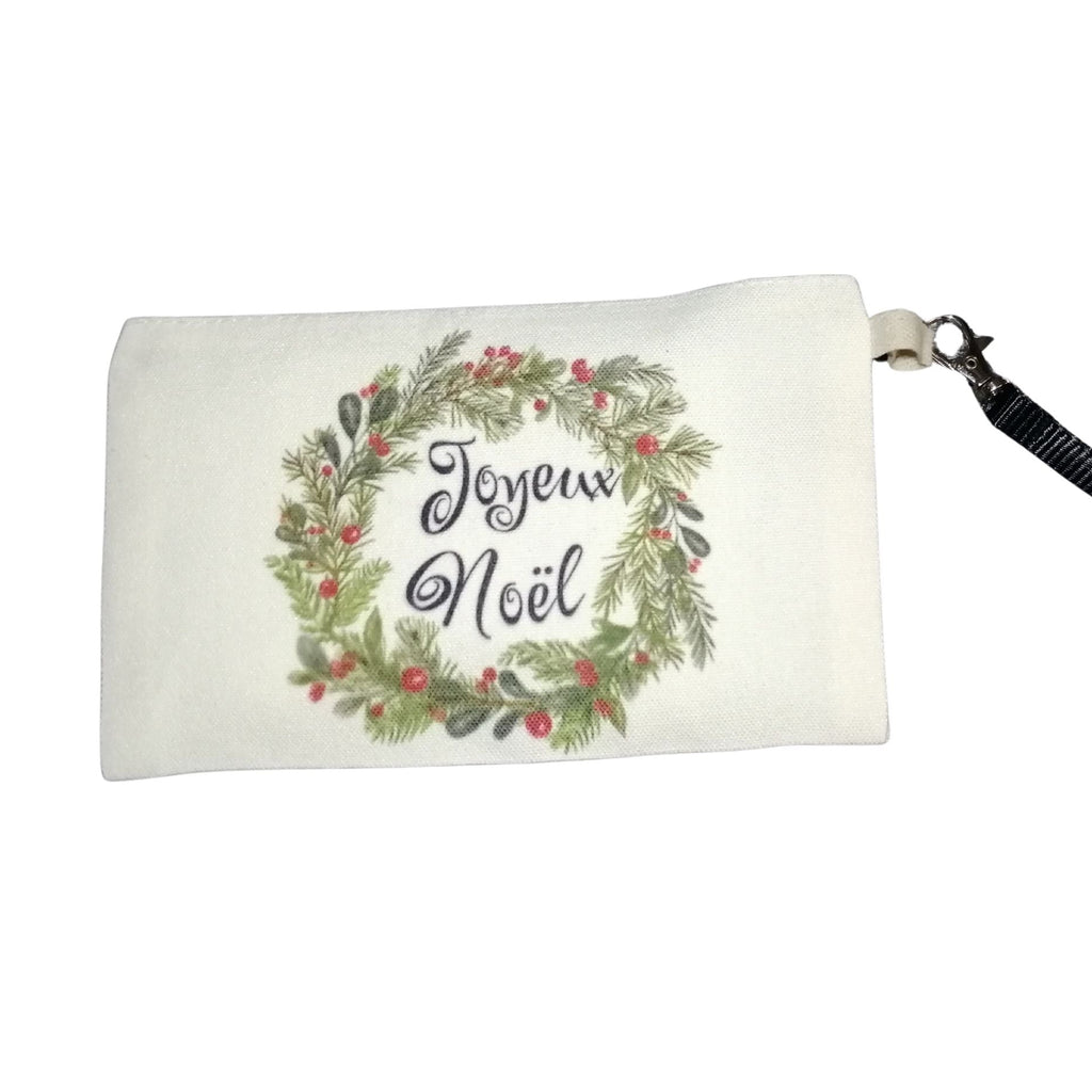 Trousse avec fermeture éclair et attache - Joyeux Noel