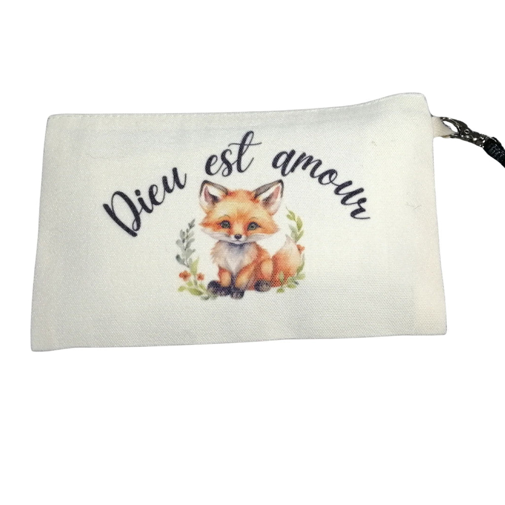 Trousse avec fermeture éclair et attache - Dieu est amour