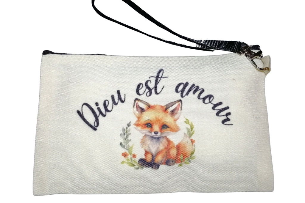 Trousse avec fermeture éclair et attache - Dieu est amour