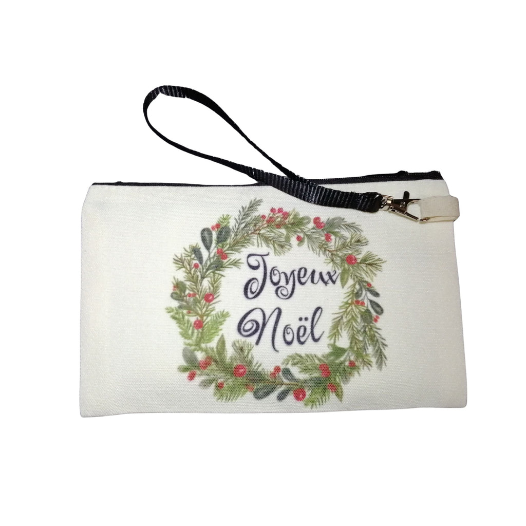 Trousse avec fermeture éclair et attache - Joyeux Noel