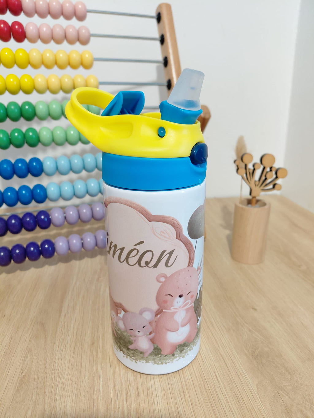 Gourde pour enfant avec prénom et animaux