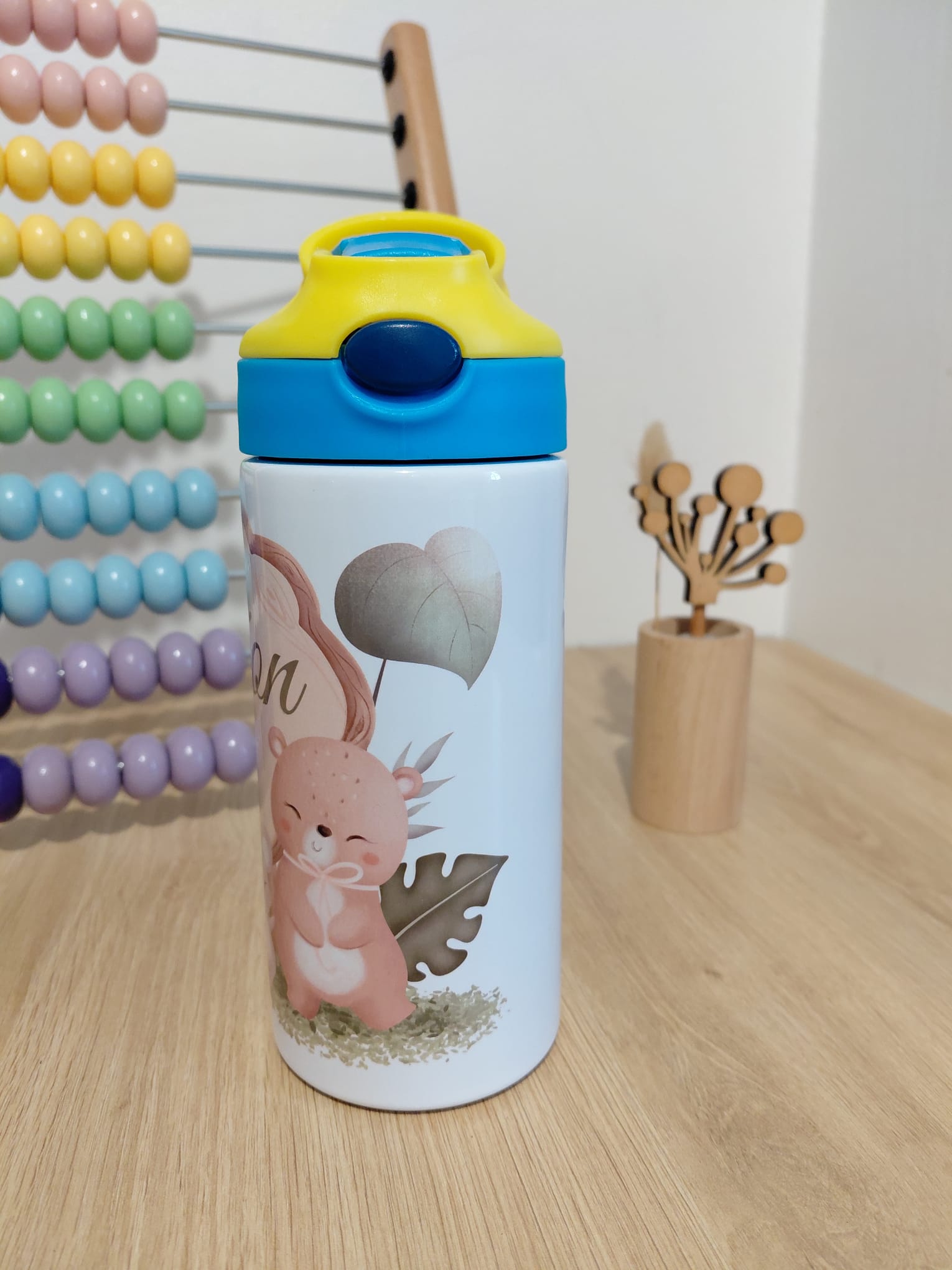 Gourde pour enfant avec prénom et animaux