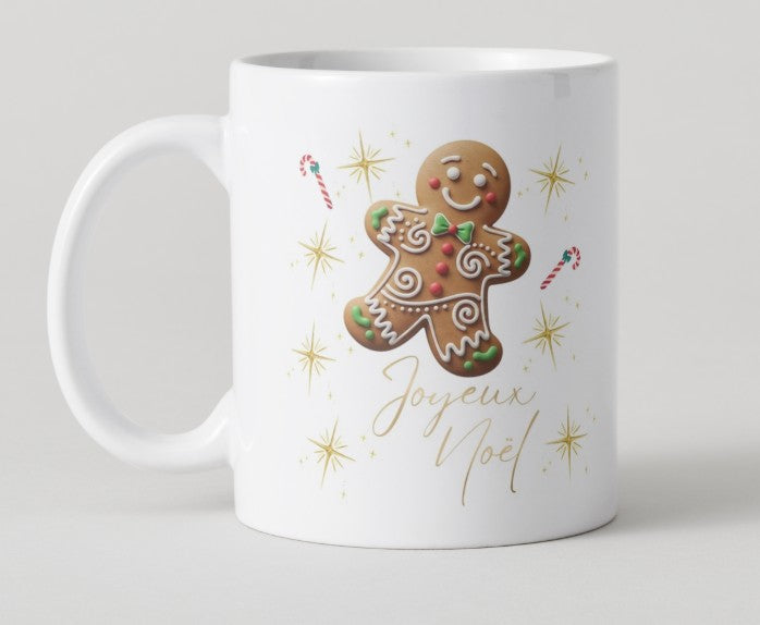 Mug "Joyeux Noël" avec bonhomme pain d'épices
