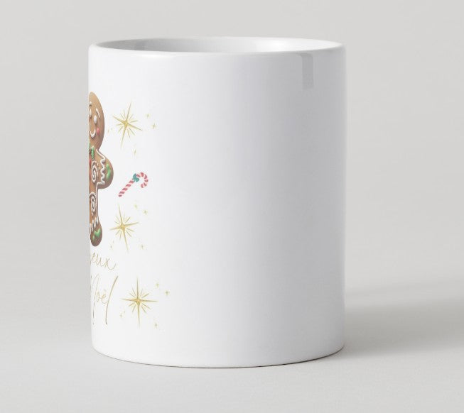Mug "Joyeux Noël" avec bonhomme pain d'épices