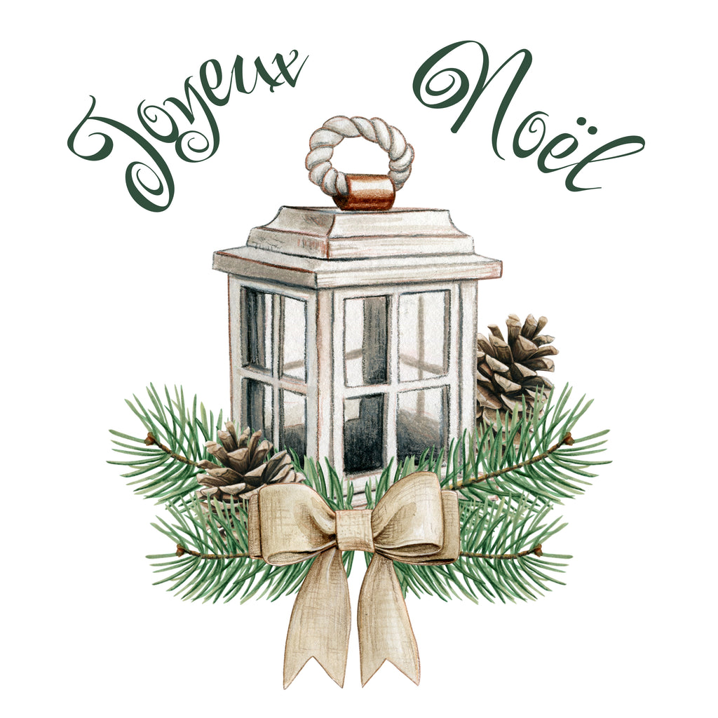 Sac à Bouteille - Joyeux Noël vert avec pommes de pin