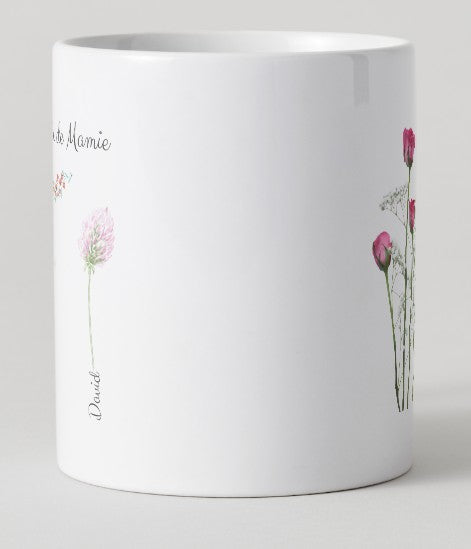 Mug - Fête des grands mères - Le jardin de Mamie avec fleurs