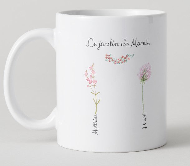 Mug - Fête des grands mères - Le jardin de Mamie avec fleurs