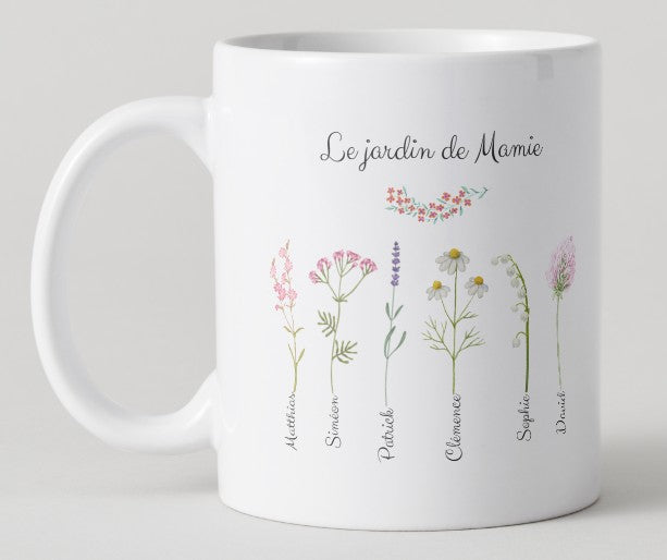Mug - Fête des grands mères - Le jardin de Mamie avec fleurs