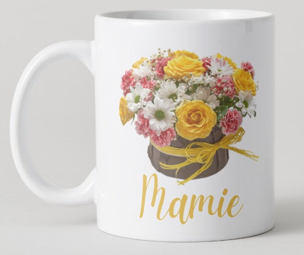 Mug - Fête des grands-mères - bouquet de fleurs jaunes