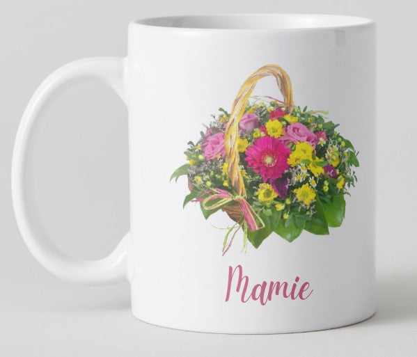 Mug - Fête des Grands-mères - Panier Bouquet fleurs