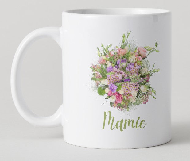 Mug - Fête des Grands-mères - Bouquet de fleurs vertes