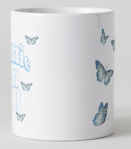 Mug - Fête des Grands-mères - Mamie en Or avec papillon bleu