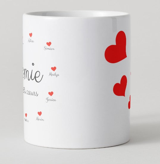 Mug - Fête des Grands-mères - Mamie et ses petits coeurs
