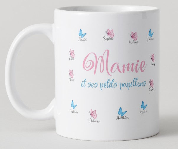Mug - Fête des Grands-mères - Mamie et ses petits papillons