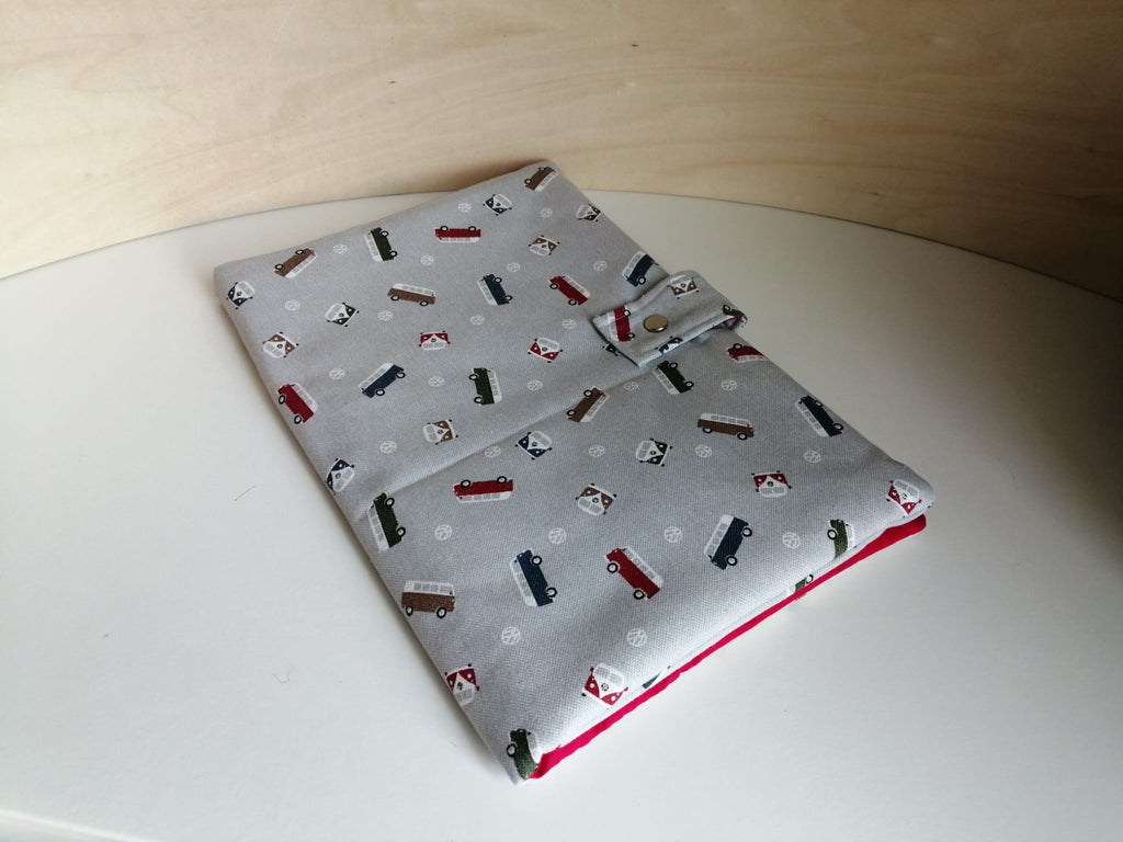 Pochette à ardoise – coton molletonné VW Combi + petite éponge (21×29 cm)