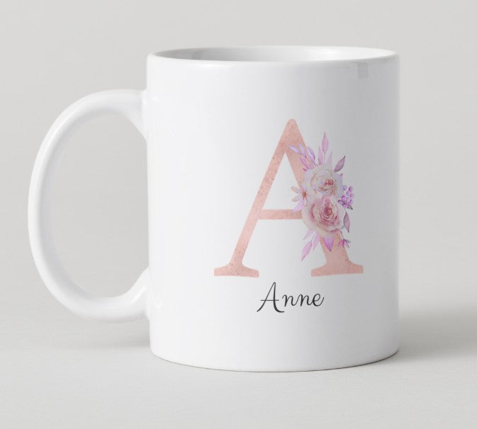 Mug "Fleurs et Prénom"